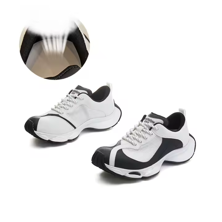 Fondo de película de succión suela gruesa papá zapatos nueva malla transpirable hombre pequeño aumento de altura casual versátil tendencia zapatos - 1