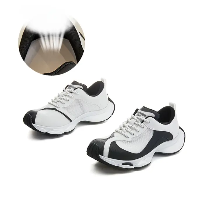 Fondo de película de succión suela gruesa papá zapatos nueva malla transpirable hombre pequeño aumento de altura casual versátil tendencia zapatos - 1