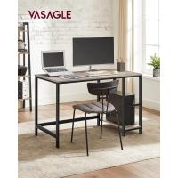 Escritorio con 2 Estantes a la Izquierda o a la Derecha, Mesa de Trabajo, para Salón Oficina, Estructura de Acero, Industrial, Marrón Rústico y Negro Tinta LWD55X - details 48