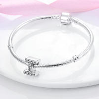 Series de Encantos de Plata Esterlina S925 Letras de Alfabeto Ajuste para Pulsera y Brazalete de 3mm Joyería Fina de Cumpleaños para Mujeres - details 8