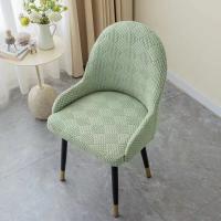 Funda de sillón semicircular de lana Polar gruesa, fundas elásticas para sillas de comedor, funda de asiento de taburete de Jacquard para Hotel, restaurante y hogar - details 1