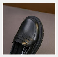 Zapatos De Cuero Para Niños Y Niñas Formales Negros Antideslizantes Vestimenta Escolar Versátiles Zapatos Planos Para Bebés Y Niños - details 3