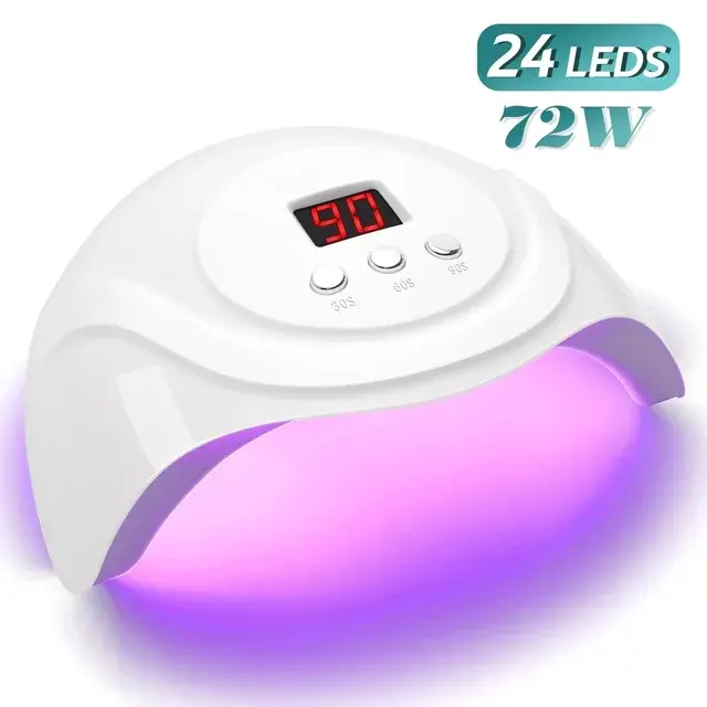 Secador de uñas de Gel con 3 Ajustes de temporizador, lámpara profesional de manicura UV, 24 LED, 88W - 1