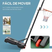 Canasta de baloncesto ajustable de 205-261 cm, aro de baloncesto portátil con soporte de acero, base rellenable y 2 ruedas de transporte para niños y adultos, rojo y negro. - details 3