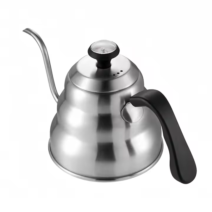 Cafetera de acero inoxidable con termómetro, cuello largo de cisne, alta capacidad, puede calentar café profesional hecho a mano - 1