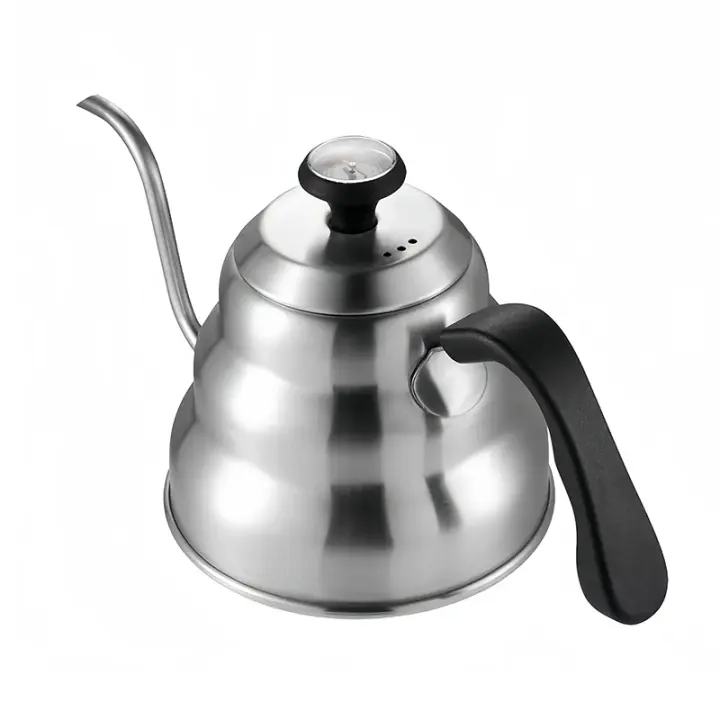 Cafetera de acero inoxidable con termómetro, cuello largo de cisne, alta capacidad, puede calentar café profesional hecho a mano - 1