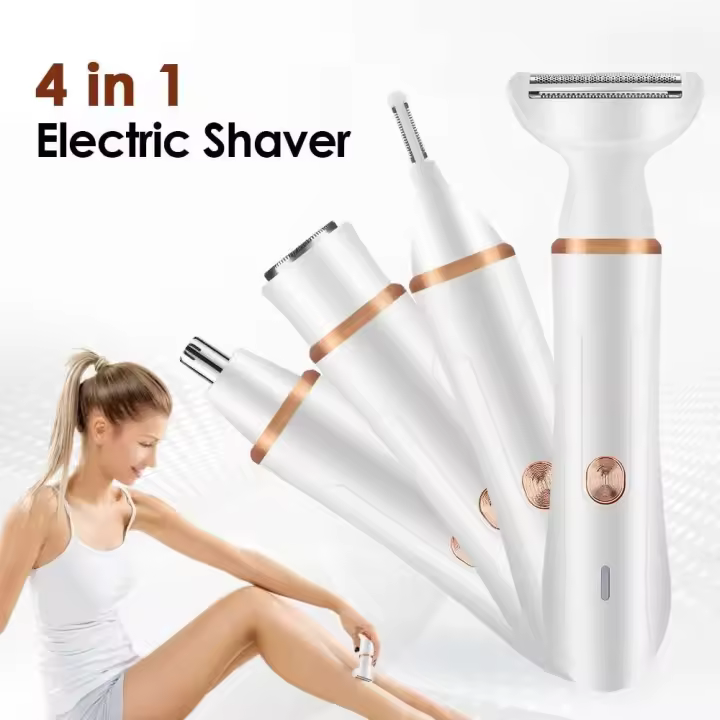 Depiladora multifuncional 5 en 1 para mujer, afeitadora para cara, nariz, pierna, axila, Bikini, recortadora de pelo, maquinilla de afeitar, resistente al agua, recarga USB - 1