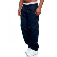 Pantalones casuales sueltos rectos con múltiples bolsillos para hombre, pantalones - details 25