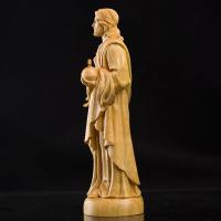 20cm tallado a mano tradicional hogar sala de estar decoración de iglesia boj tallado católico estatua de Jesús adornos - details 2