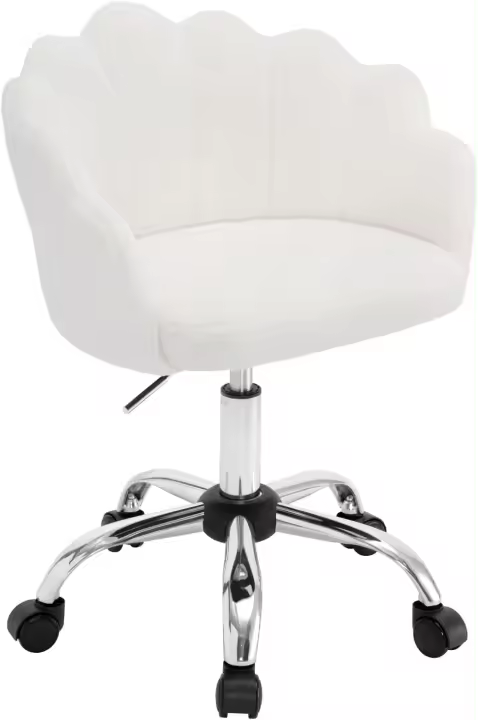 Silla de Escritorio Ergonómica de Terciopelo Giratoria de Oficina con Ruedas - 1