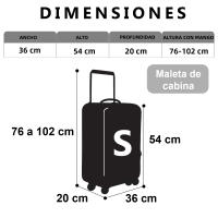 Maleta de Viaje de Cabina 54x36x20cm Equipaje de Mano de Polipropileno con Ruedas Giratorias 360º, Resistente y Ligero. Ideal para Viajar - details 6