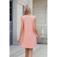 Nuevo Vestido informal de verano con cuello en V y Color sólido con cierre de palacio y bolsillo para mujer - details 24
