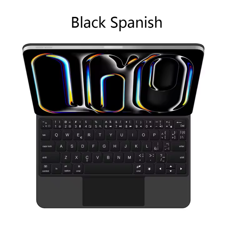 AJIUYU-Teclado mágico magnético Folio para iPad Pro, 11 pulgadas, 2024 (M4), funda inteligente, inglés, Español, retroiluminación, Teclado mágico - 1
