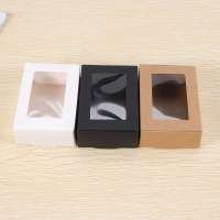 Mini caja de papel Kraft con ventana, 30 piezas, caja de embalaje, caja de golosinas para jabón, panadería, dulces (negro, marrón, blanco) - details 3