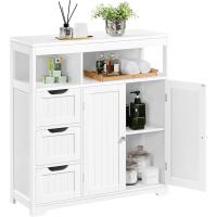 Armario de Baño Ajustable con Cajones Mueble de Piso de Baño Blanco con Puertas 80,5×30×86,5 cm - details 0