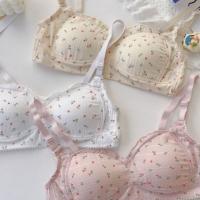 Cómodo sujetador en V profundo inalámbrico con flores dulces, ropa interior a prueba de golpes para mujer, lencería antiflacidez, sujetador de realce, regalos - details 2