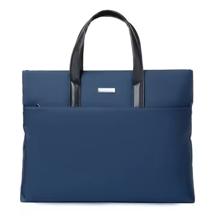 Bolso para ordenador portátil de negocios, maletín de alta calidad, bolso oficial para hombre, gran capacidad, impermeable, negro, azul y gris - 1