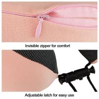 Almohada de viaje con capucha para descanso de cabeza, cojín de viaje en forma de U para avión, descanso para el cuello, para dormir al atardecer, para coche y oficina - details 6