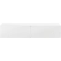 Mueble de TV de pared Evaton de 140 x 33 x 30 cm, mesa de centro flotante, consola de pared blanca de alto brillo. - details 4