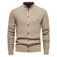 Cárdigan de punto para hombre, suéter de algodón de alta calidad con botones y cuello simulado para hombre, cárdigans de diseñador de moda para invierno para hombre - details 8