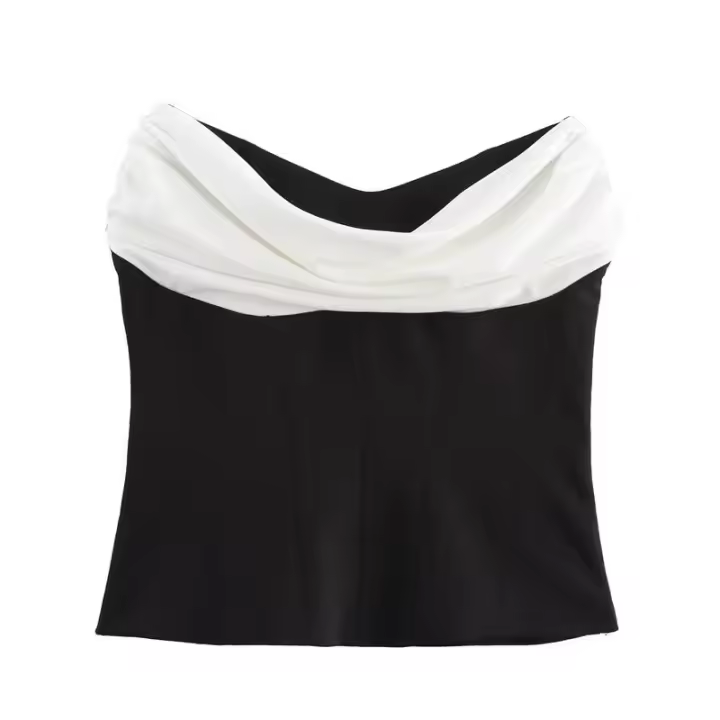Elegante Top Minimalista para Mujer OUWU Chaleco Sin Tirantes con Espalda Descubierta y Cintura Definida Moda de Verano 2025 - 1