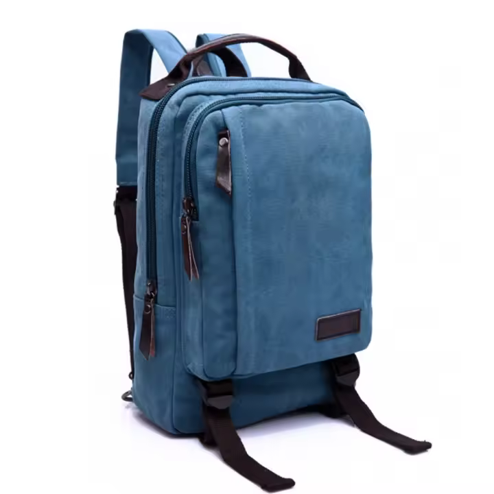 Mochila de hombre estilo cuadrado de alta calidad en lona resistente al desgaste e impermeable, bolso de hombro práctico y pequeño. - 1