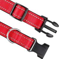Collar reflectante para perros medianos y grandes, acolchado de neopreno suave, nailon transpirable, ajustable, 25 a 60 centímetros - details 2