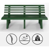 Banco de Jardín 3 Plazas 145x49x74cm Capacidad 240Kg Asiento Exterior Patio Terraza Verde - details 3