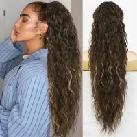Peluca con cola de caballo con Clip para permanente de maíz, Clip ombré en cola de caballo larga ondulada y rizada, extensión de cola de caballo con cordón, peluca de cola de caballo para fiesta - details 4