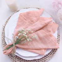 Pañuelos de Algodón Gasa Retro 20PCS 30x30cm para Té, Cena, Boda, Decoración de Mesa Rústica - details 1
