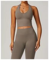 Sujetador deportivo con cuello colgante, ropa interior deportiva sin costuras, sujetador con espalda abierta, Top de Yoga para Fitness, soporte para mujer, Top corto de entrenamiento para gimnasio - details 1