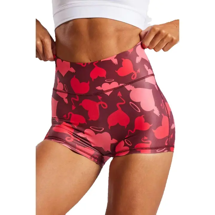 Nueva transfronteriza de Europa y Estados Unidos de la moda de dibujos animados de impresión pantalones cortos de cintura alta de elevación de la cadera de deportes fitness running yoga pantalones de tres cuartos femeninos - 1