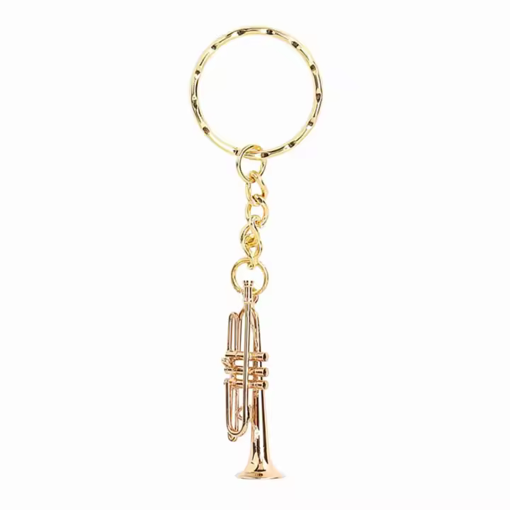 Llavero de instrumentos musicales con estilo y moda, colgante de trompeta, llavero, decoración de regalo - 1