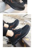 Botas altas para hombre, zapatos de seguridad de cuero para trabajo con punta de acero y antiperforación, zapatos impermeables - details 13