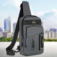Bolso de pecho sencillo con múltiples bolsillos para hombre, bolso de hombro de tela, bolso deportivo para mensajes, bolso cruzado multifunción con cremallera para correr - details 4