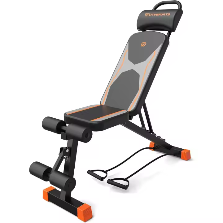 Banco de Pesas Ajustable Multifuncional Equipo de Fitness para Uso en Casa y Oficina con Correas de Entrenamiento - 1
