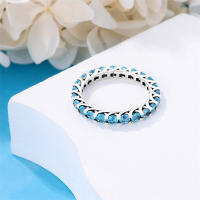 Anillos de circonia cúbica para mujer, Plata de Ley 2024 925 auténtica, cielo estrellado, amor, joyería de compromiso de boda, regalo de cumpleaños - details 4