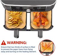 Papel de hornear para freidora de aire Ninja Dual XL foodi AF300 AF400 AF451, revestimiento de papel desechable, accesorios para parrilla - details 4