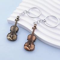 2 unid/set llavero de instrumento Musical Vintage guitarra y violín colgante joyería para hombres y mujeres accesorios únicos - details 0