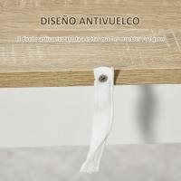 Mesa de bar, mesa de bistró, mesa de comedor, mesa alta con 3 estantes laterales y estructura de madera, carga 50 kg, 112x57x106 cm, blanco - details 4
