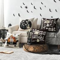 4 fundas de almohada para Halloween, decoración con diseño de calabaza y lunares, 45x45 cm - details 7