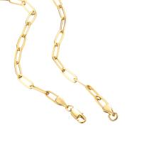 Collar ajustable con cadena Figaro y espiga de serpiente con cuentas esféricas y caja con clip chapado en oro de 14 quilates - details 1