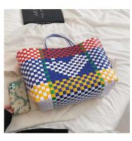 Nuevas llegadas de individualidad de verano, bolso portátil de contraste de Color para mujer, bolso de mano para compras en la playa y vacaciones, cesta de verduras - details 5