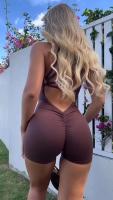 Ropa deportiva mejorada para gimnasio para mujer, pantalones cortos ajustados blancos, ropa deportiva sin mangas para entrenamiento de yoga - details 3