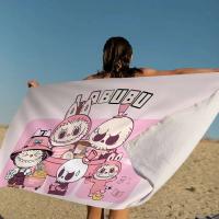 Labubu-toallas de playa para ordenador portátil, toalla de ducha, Sauna, viaje, Spa, microfibra, secado rápido, accesorios de gimnasio, decoración bonita para habitación - details 10