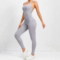 Monos de Yoga sin Mangas para Mujeres Conjunto de Entrenamiento Transpirable con Salto Trasero de Gimnasio - details 1