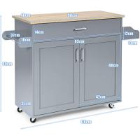 Carrito de Cocina Carro de Servicio Comedor con Ruedas,Toallero,Cajón, Puerta y Estantes Gabinete Mueble de Cocina (blanco) - details 13