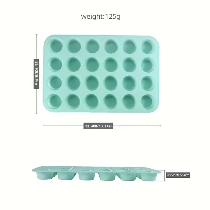 Molde de Silicona para Panquecas y Pasteles 24 Agujeros para Hornear en la Cocina - 1