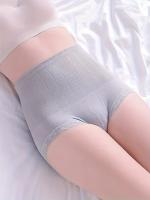 Pack de 4 Bragas de Cintura Alta Sin Costuras para Mujer con Control de Abdomen Posparto - Levanta y Ajusta Glúteos con Encaje en Contraste, Tejido Suave y Transpirable, 4 Colores (/Beis/Gris Claro/Blanco) - Elegantes para Uso Diario y Ocasiones - details 5