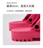 Zapatillas de suela gruesa con punta para mujer, sandalias de verano para exteriores, a la moda, con heces, zapatos de pastel de esponja, 2024 - details 4